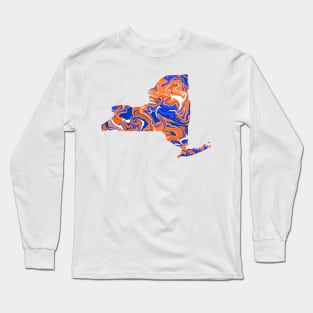 Orange and Blue tie dye NY Long Sleeve T-Shirt